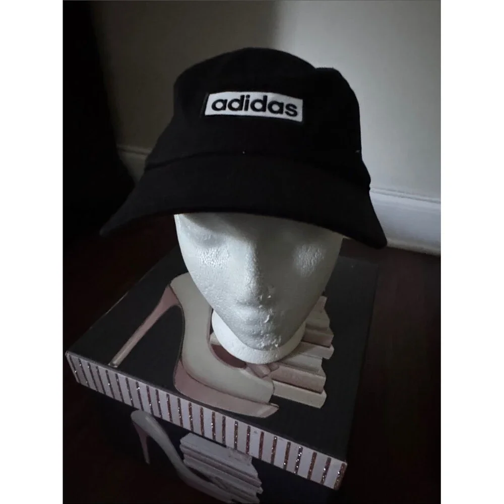 adidas Black Cap with White Logo Patch